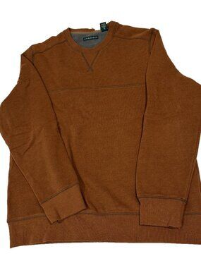 G.H. Bass & Co. Men's Large Burnt Orange Crewneck Sweatshirt Contrast Stitching